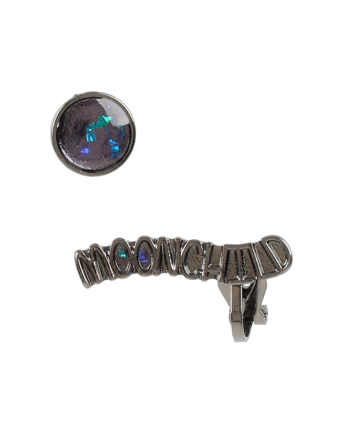 Blackheart Hematite & Opal Moon Child Cuff & Stud Earring, , hi-res
