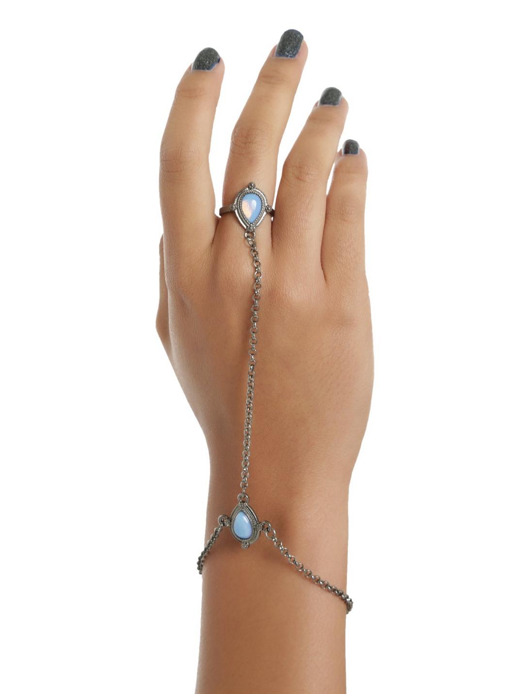 Blackheart Blue Opal Hand Harness Chain, , hi-res