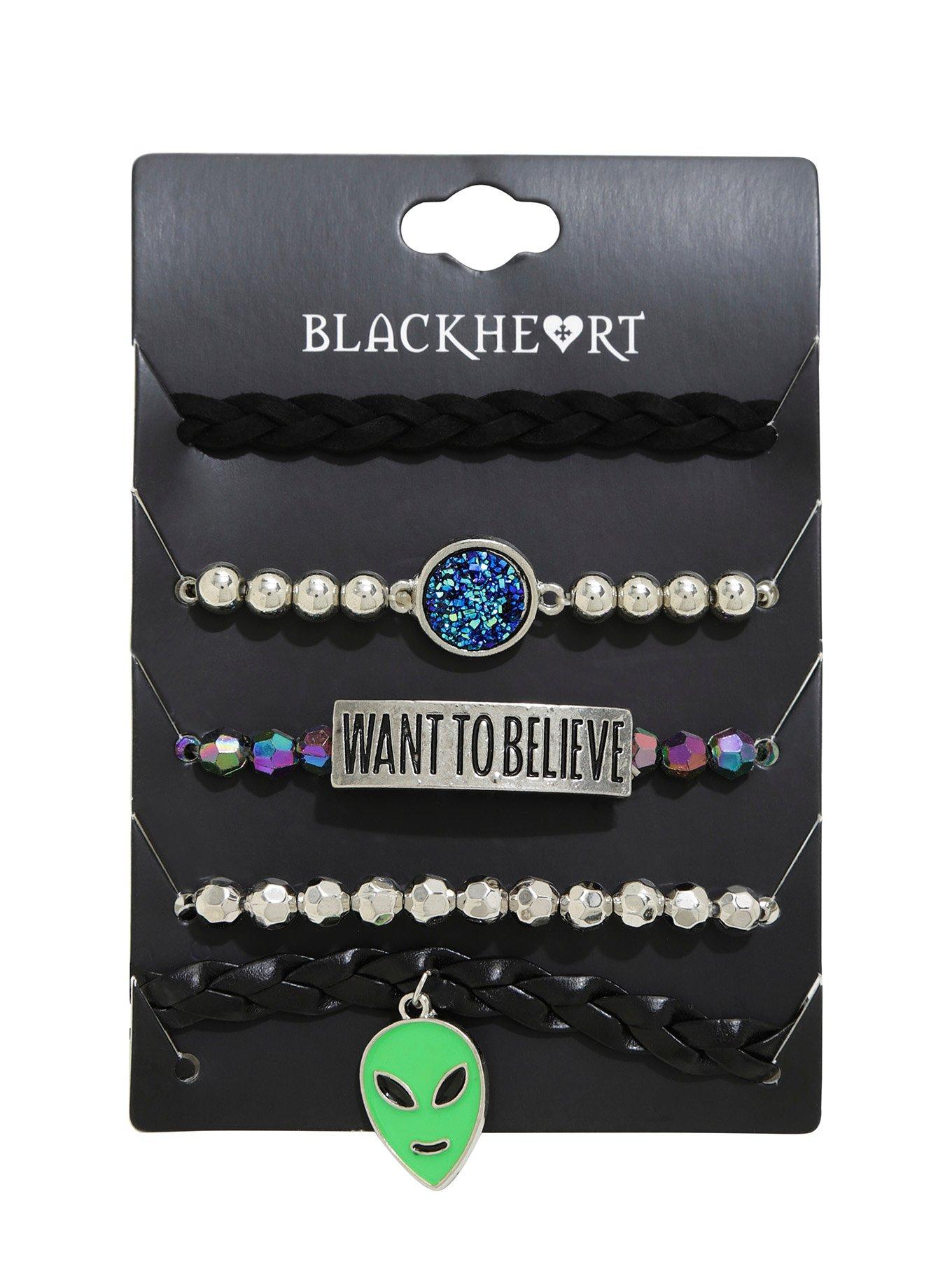 Blackheart Want To Believe Alien Bracelet Set, , hi-res