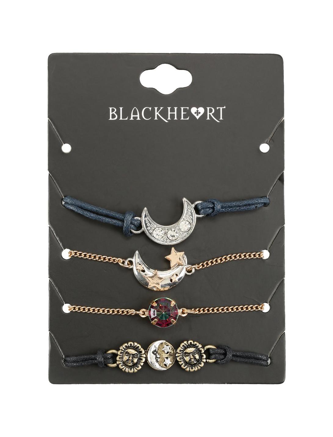 Blackheart Multiple Moon Cord & Chain Bracelet Set, , hi-res