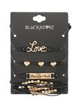 Blackheart Love Is The Answer Black Cord Bracelet Set, , hi-res