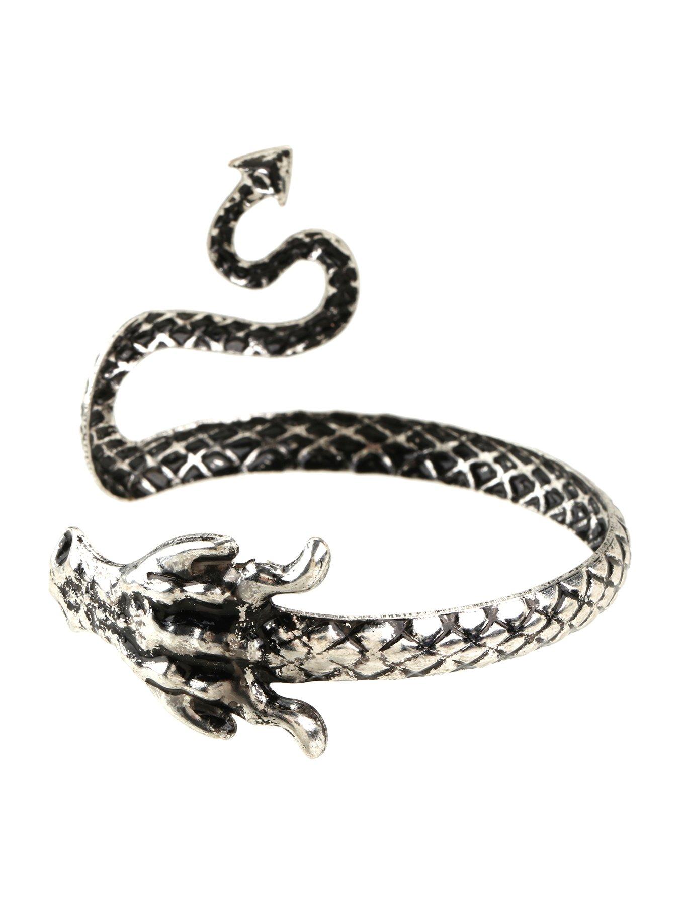 Burnished Silver Dragon Cuff Bracelet | Hot Topic