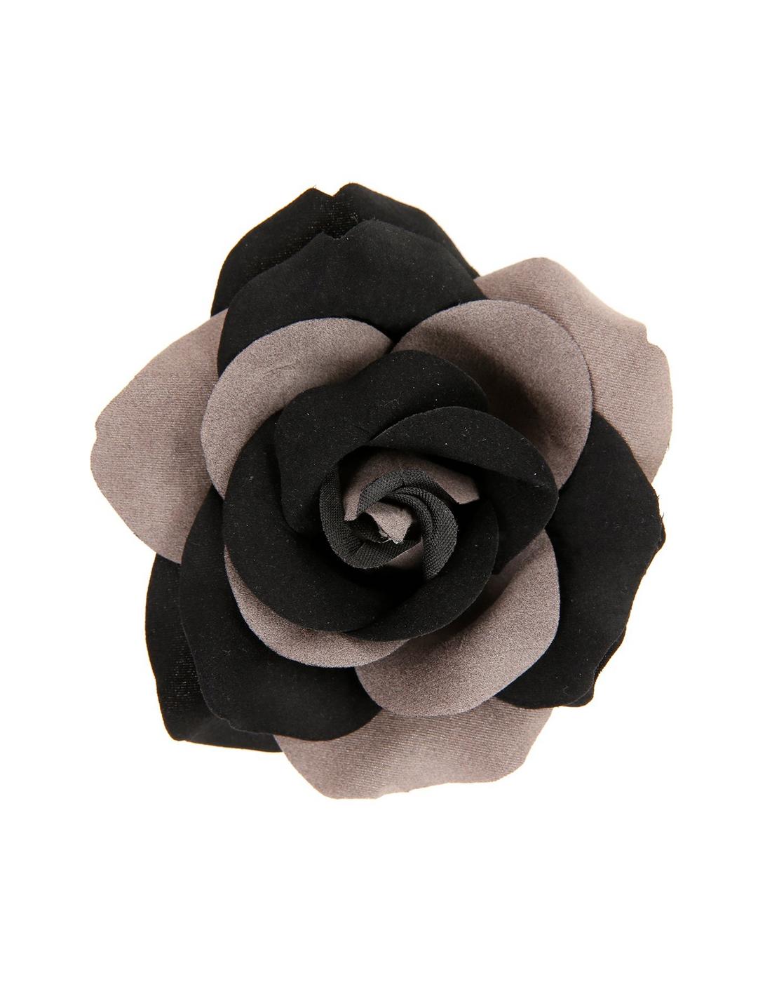 Grey & Black Rose Hair Clip, , hi-res