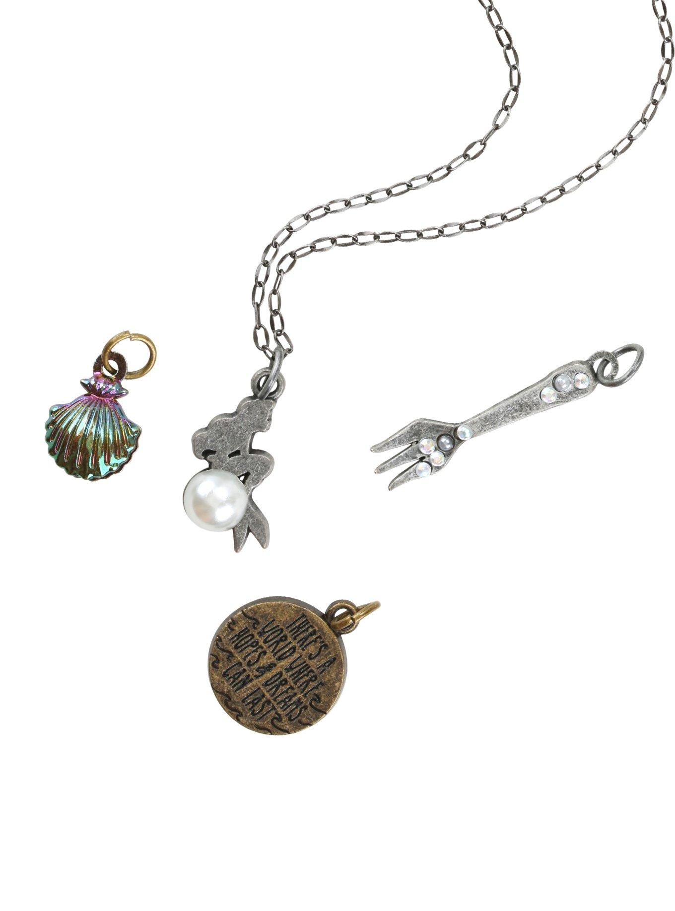 The Little Mermaid Charm Cluster Necklace, , hi-res