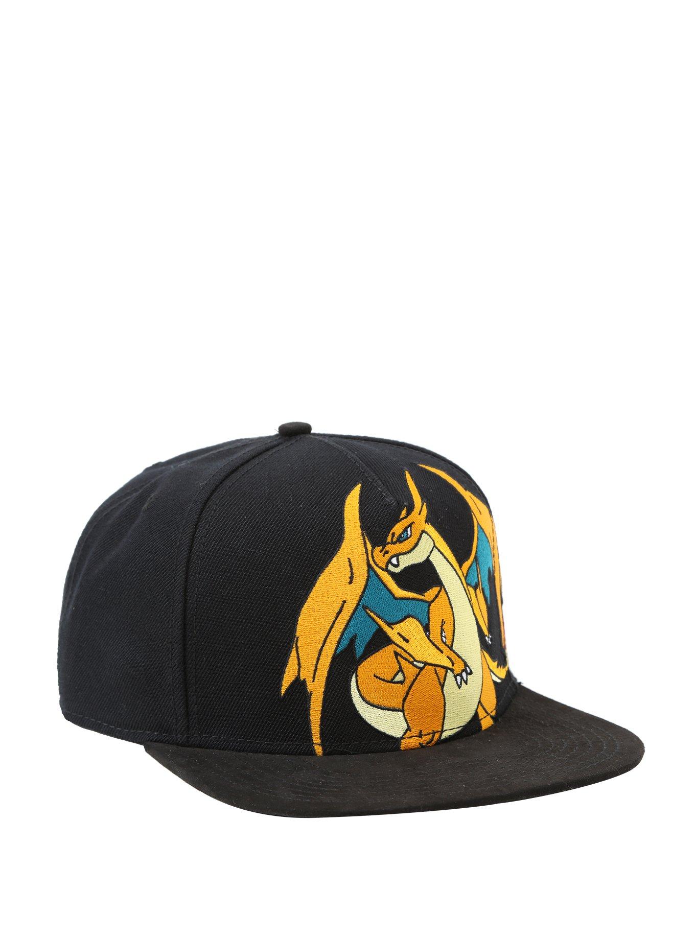 Pokemon black hair brown eyes brown hair charizard hat male