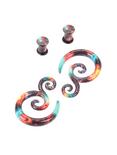 Acrylic Galaxy Swirl Spiral Pincher & Plug 4 Pack, , hi-res