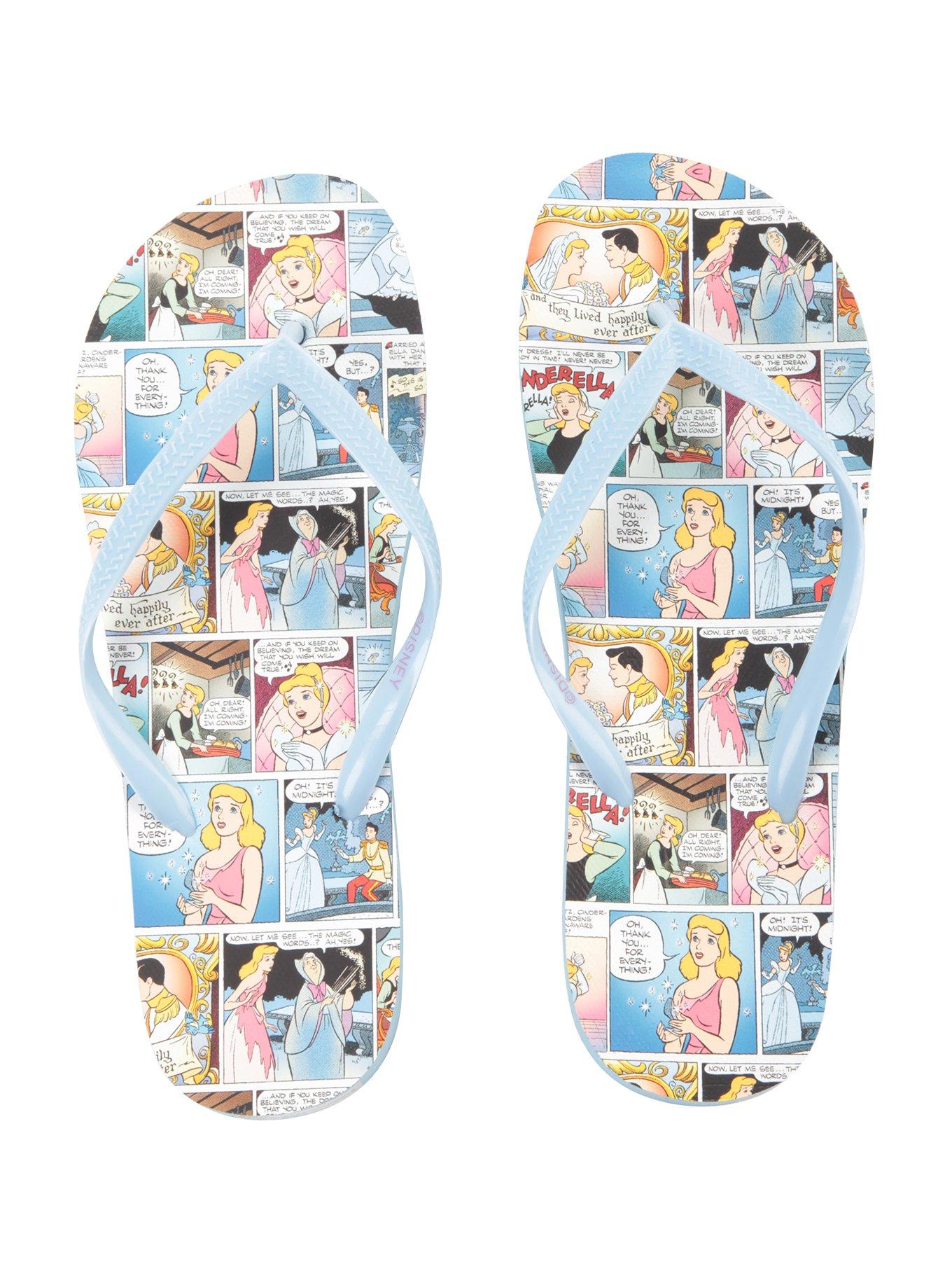 Disney Cinderella Comic Flip Flops, BLUE, hi-res