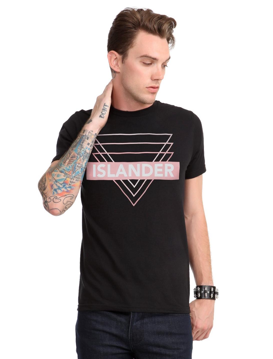 Islander Pink Triangle Logo T-Shirt, BLACK, hi-res
