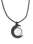 Blackheart Matte Black Moon & Opal Cord Necklace, , hi-res