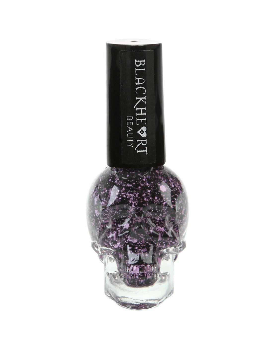 Blackheart Beauty Lavender & Black Splatter Nail Polish, , hi-res