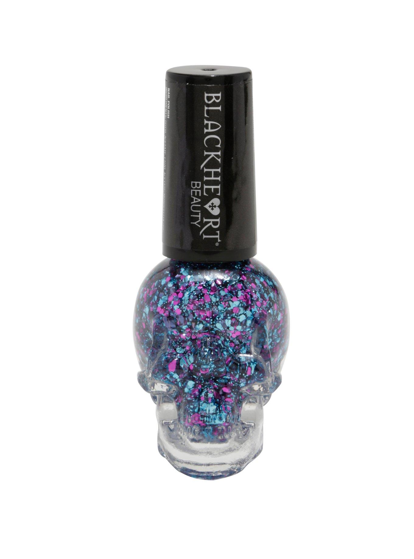 Blackheart Beauty Teal & Purple Chunky Glitter Nail Polish, , hi-res