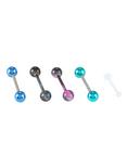 14G Steel Purple Galaxy Mix Tongue Barbell 5 Pack, , hi-res