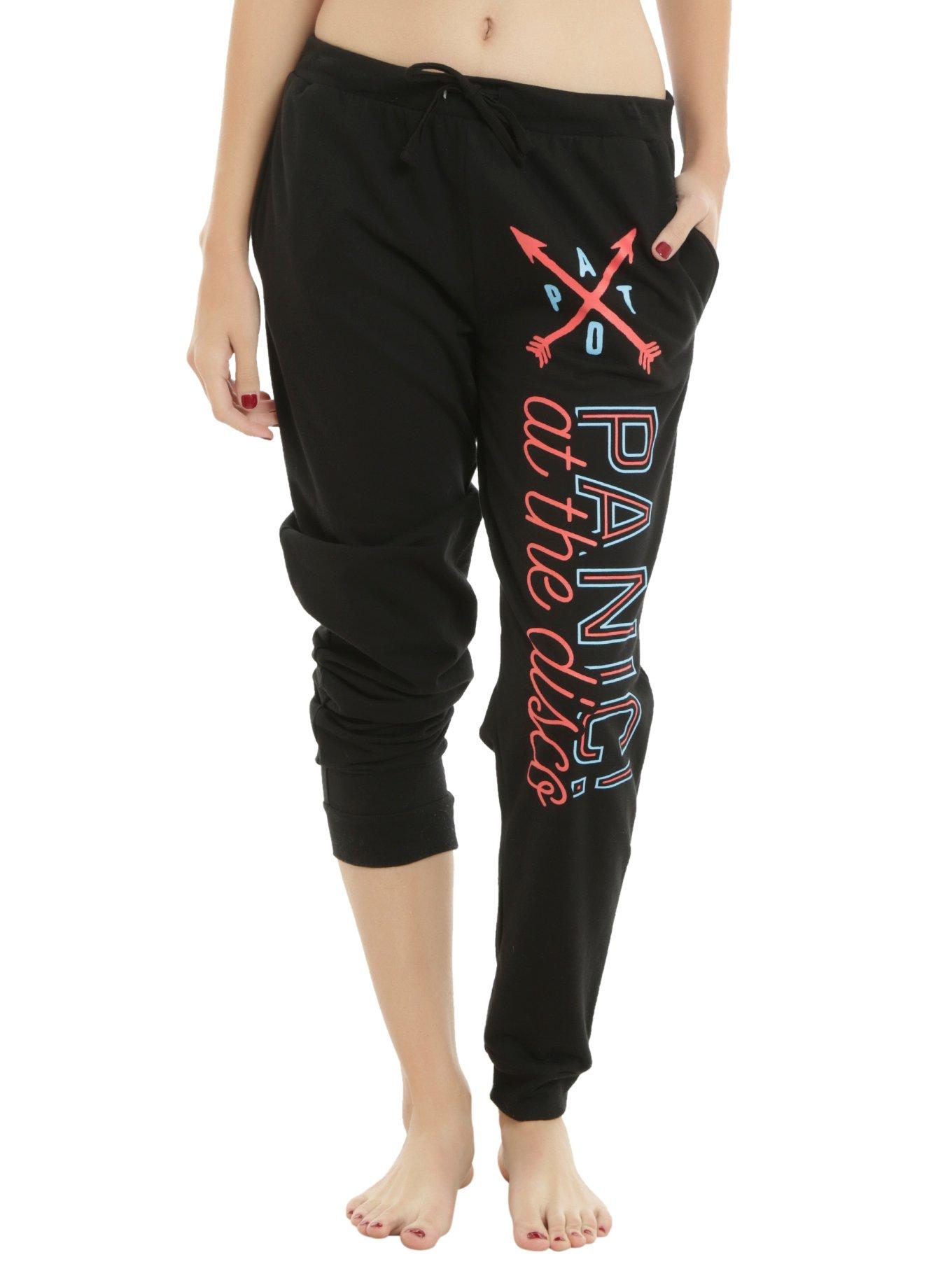 Panic! At The Disco Arrows Logo Girls Jogger Pants, BLACK, hi-res