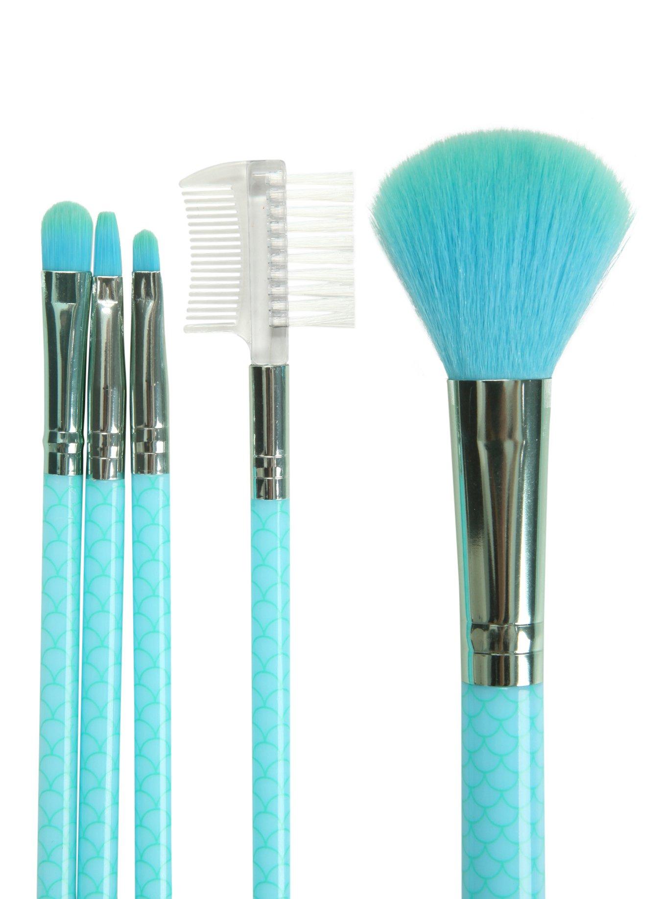 Mermaid Scale Travel Makeup Brush Set, , hi-res