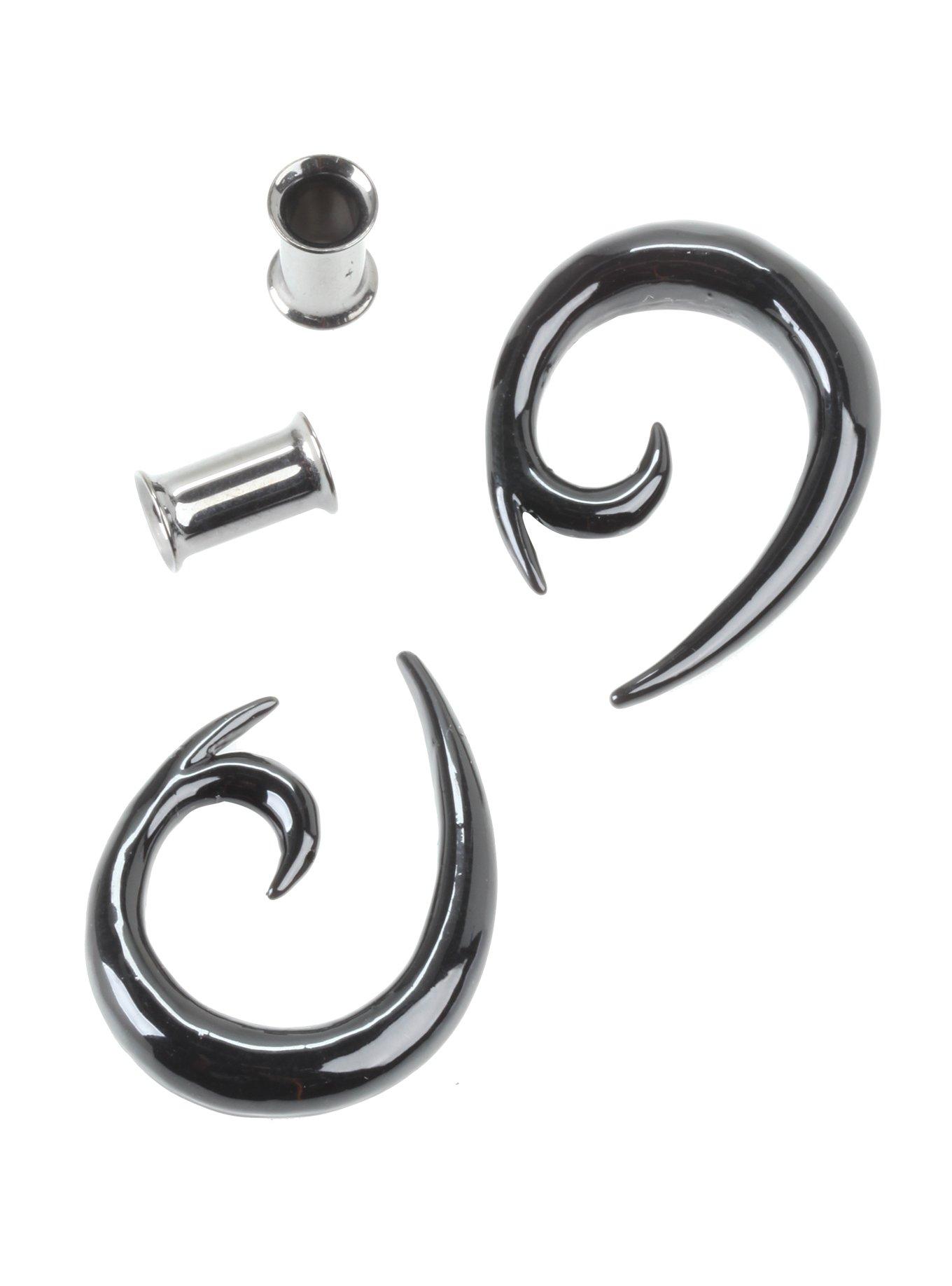 Steel Black Ivy Spiral Pincher & Plug 4 Pack, MULTI, hi-res
