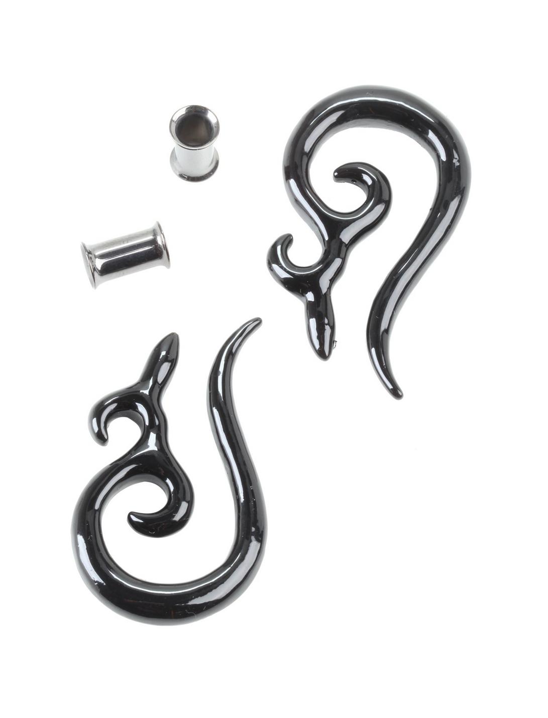 Steel Black Horn Spiral Pincher & Plug 4 Pack, MULTI, hi-res