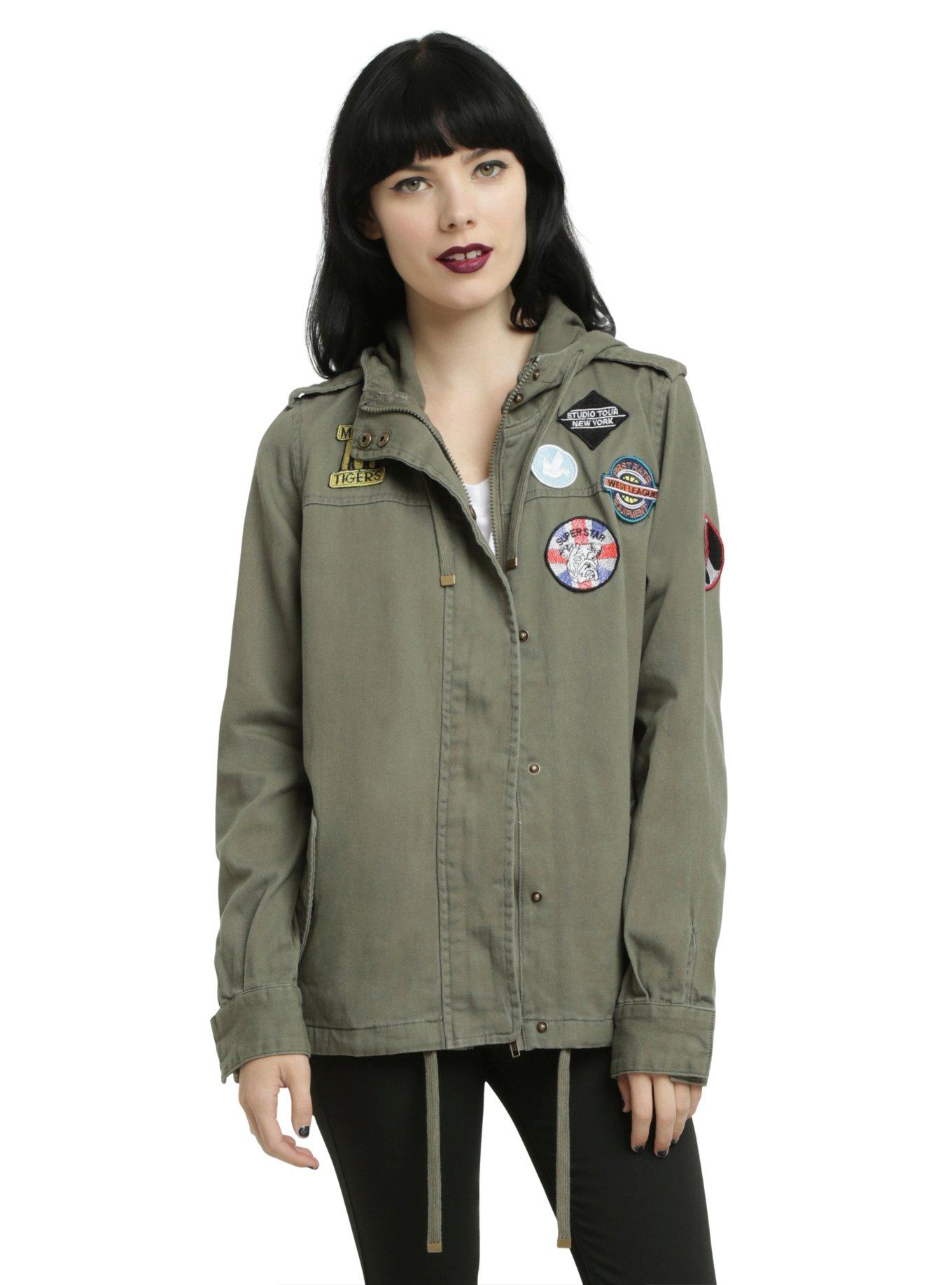 Olive Utility Girls Jacket, , hi-res