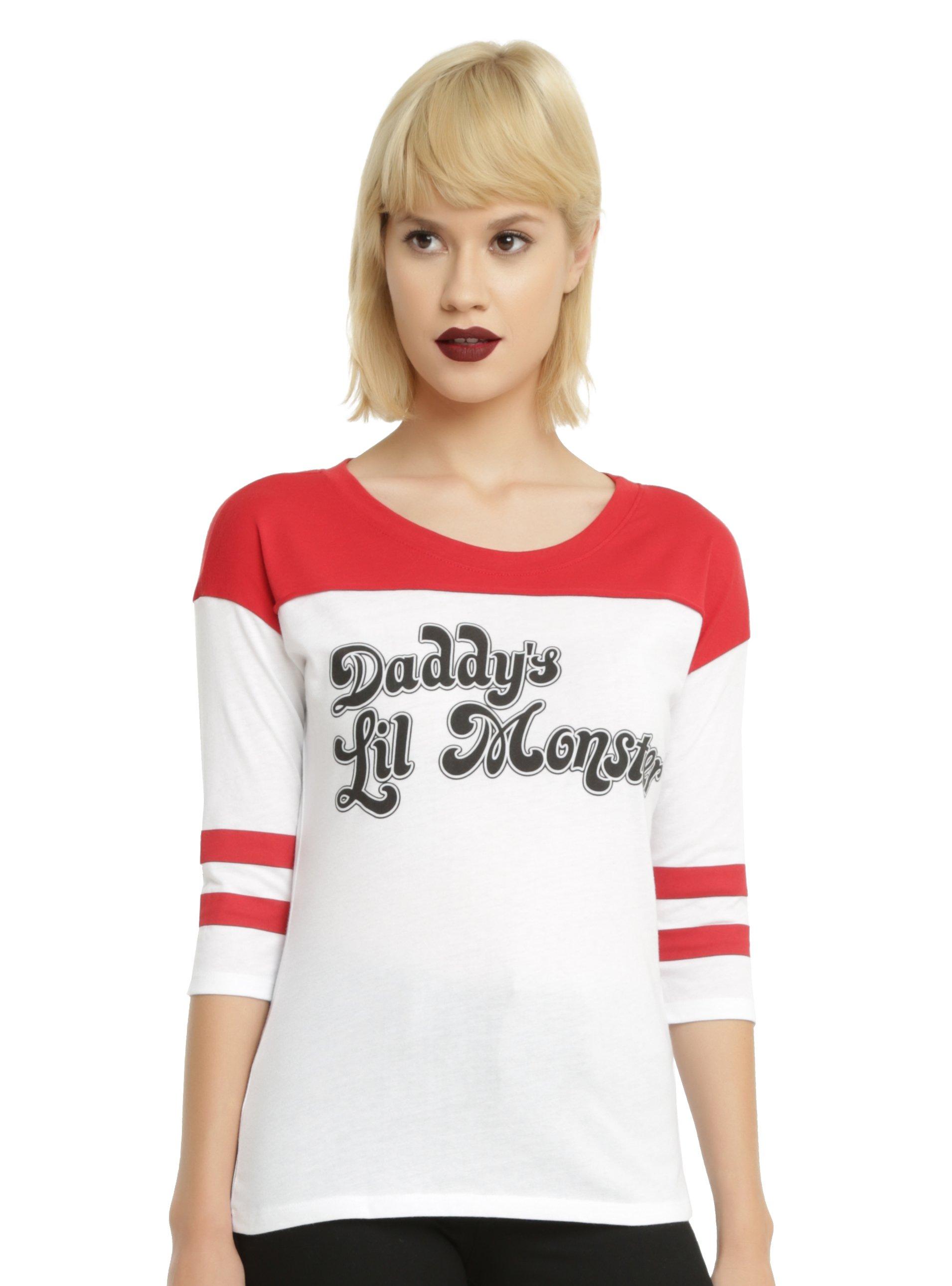 Dc Comics Suicide Squad Harley Quinn Daddys Lil Monster Girls Raglan Hot Topic 7362