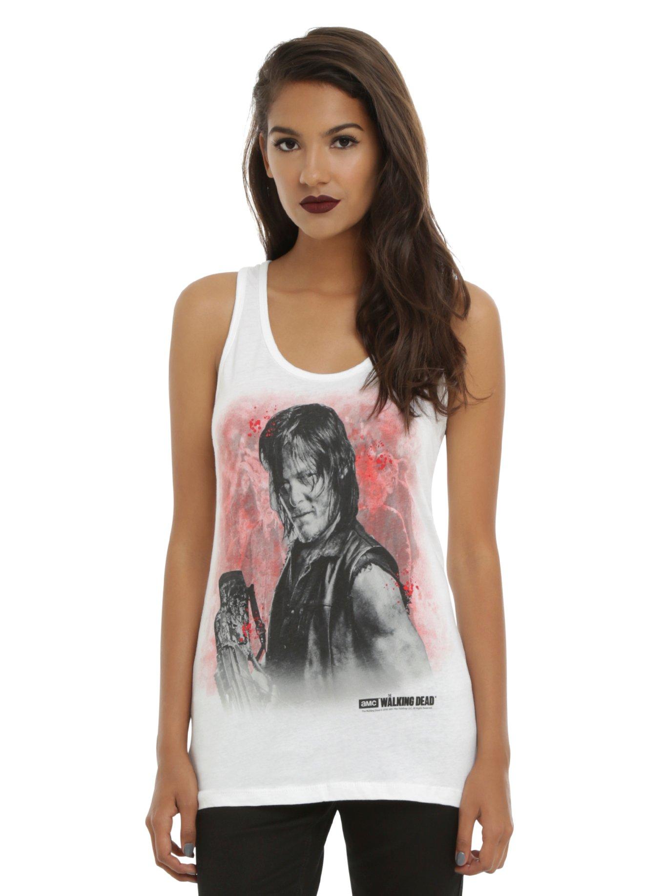 The Walking Dead Daryl Zombie Girls Tank Top, WHITE, hi-res