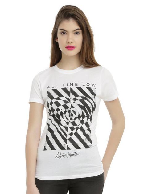 All Time Low Striped Heart Girls T-Shirt | Hot Topic