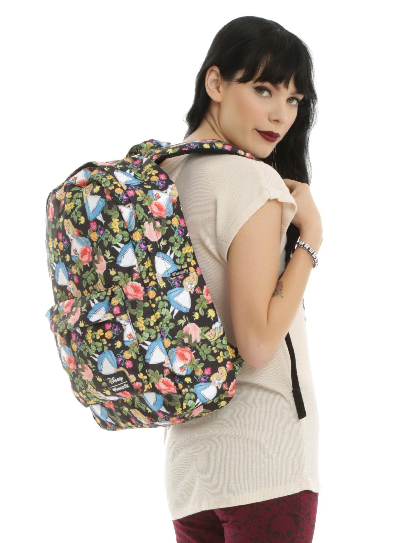 Disney Alice In Wonderland Floral Backpack, , hi-res