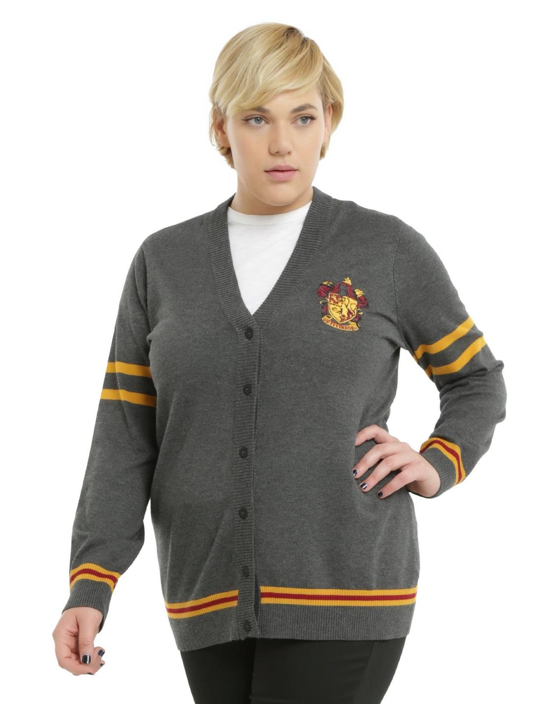 Harry Potter Gryffindor Girls Cardigan Plus Size, GREY, hi-res