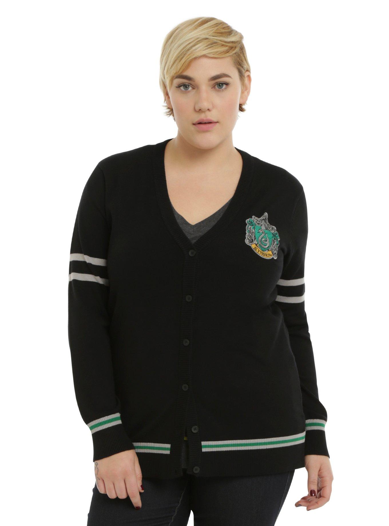 Harry Potter Slytherin Girls Cardigan Plus Size, BLACK, hi-res