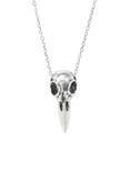 Burnished Silver Bird Skull Chain Necklace, , hi-res