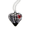 Blackheart Rib Cage Heart Chain Necklace, , hi-res