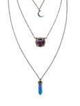 Blackheart Purple & Teal Crystal Layer Necklace, , hi-res