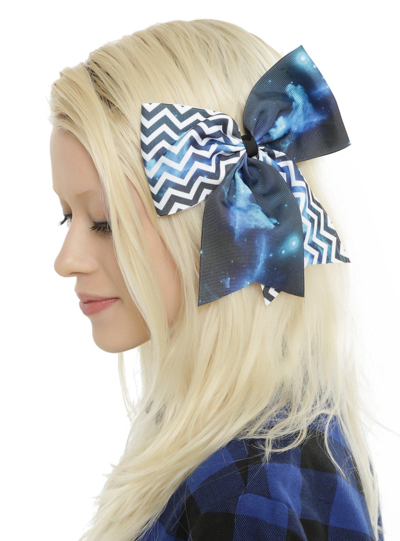 Chevron Galaxy Cheer Hair Bow, , hi-res