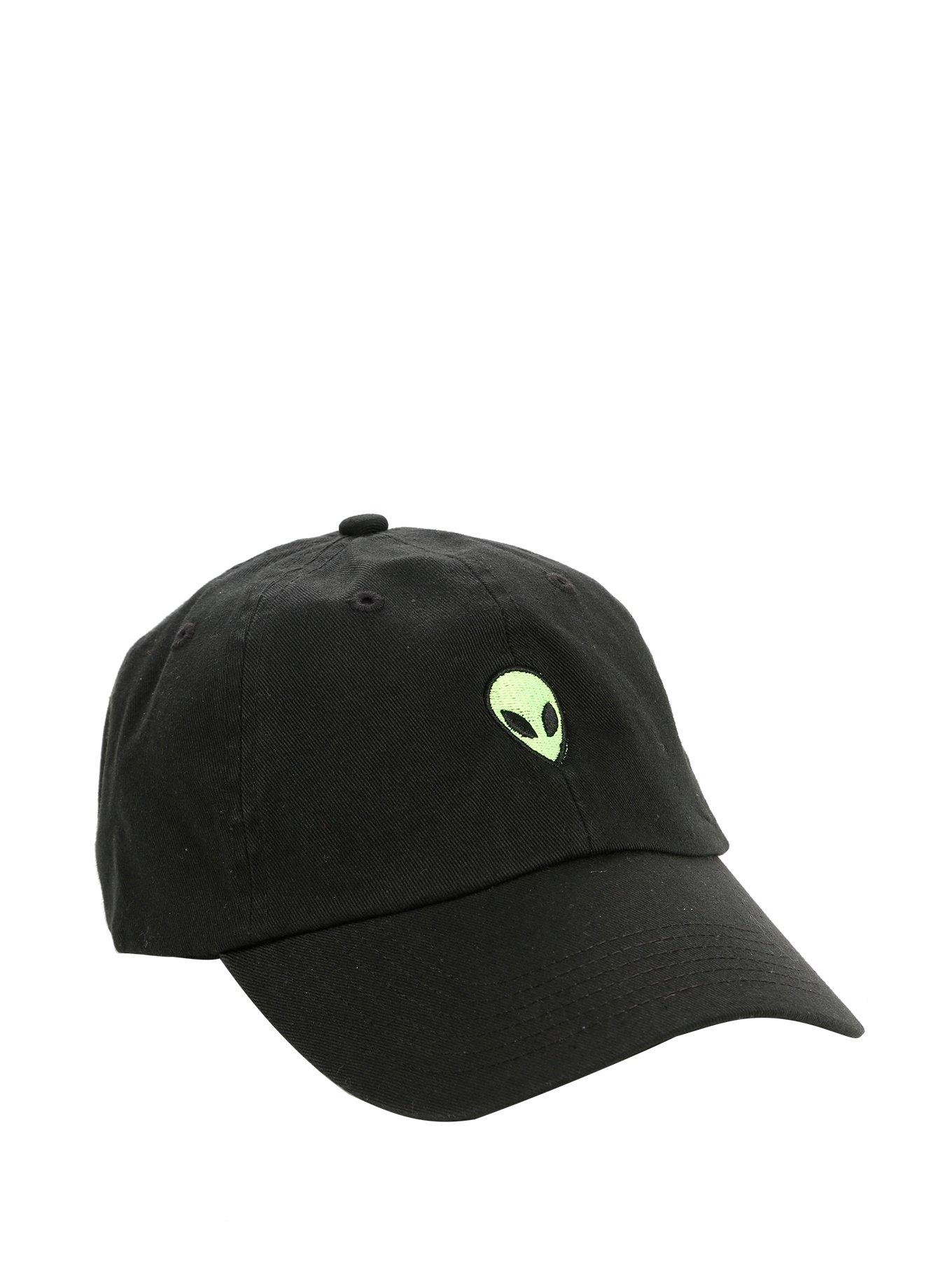 Black Alien Embroidered Dad Cap, , hi-res