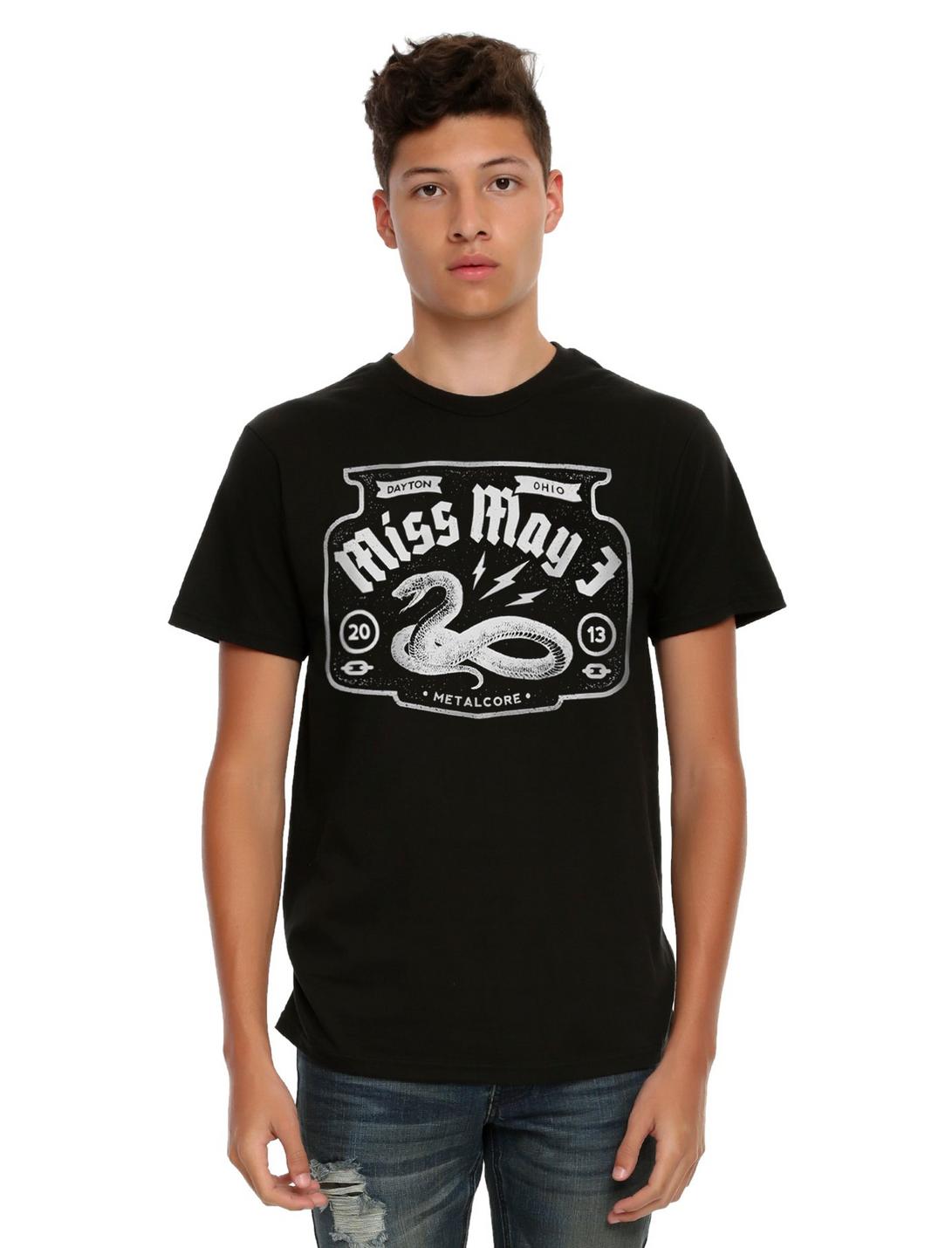 Miss May I Snake Logo T-Shirt, BLACK, hi-res