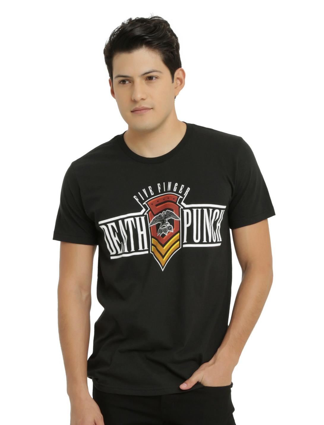 Five Finger Death Punch Badge Logo T-Shirt, BLACK, hi-res