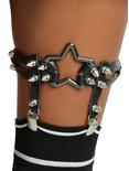 Star Spike Faux Leather Garter Leg Belt, , hi-res