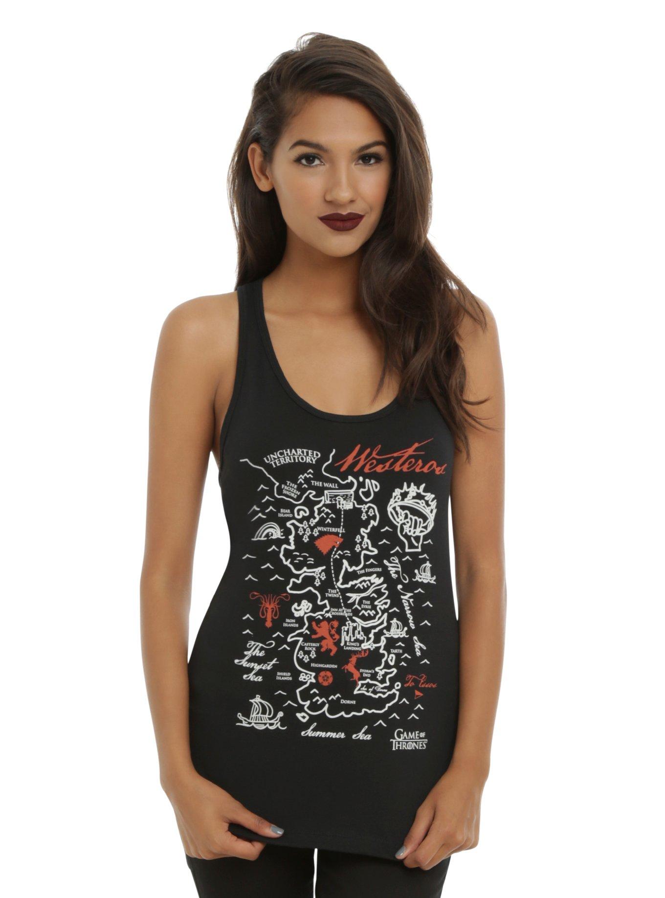 Game Of Thrones Westeros Map Girls Tank Top, BLACK, hi-res