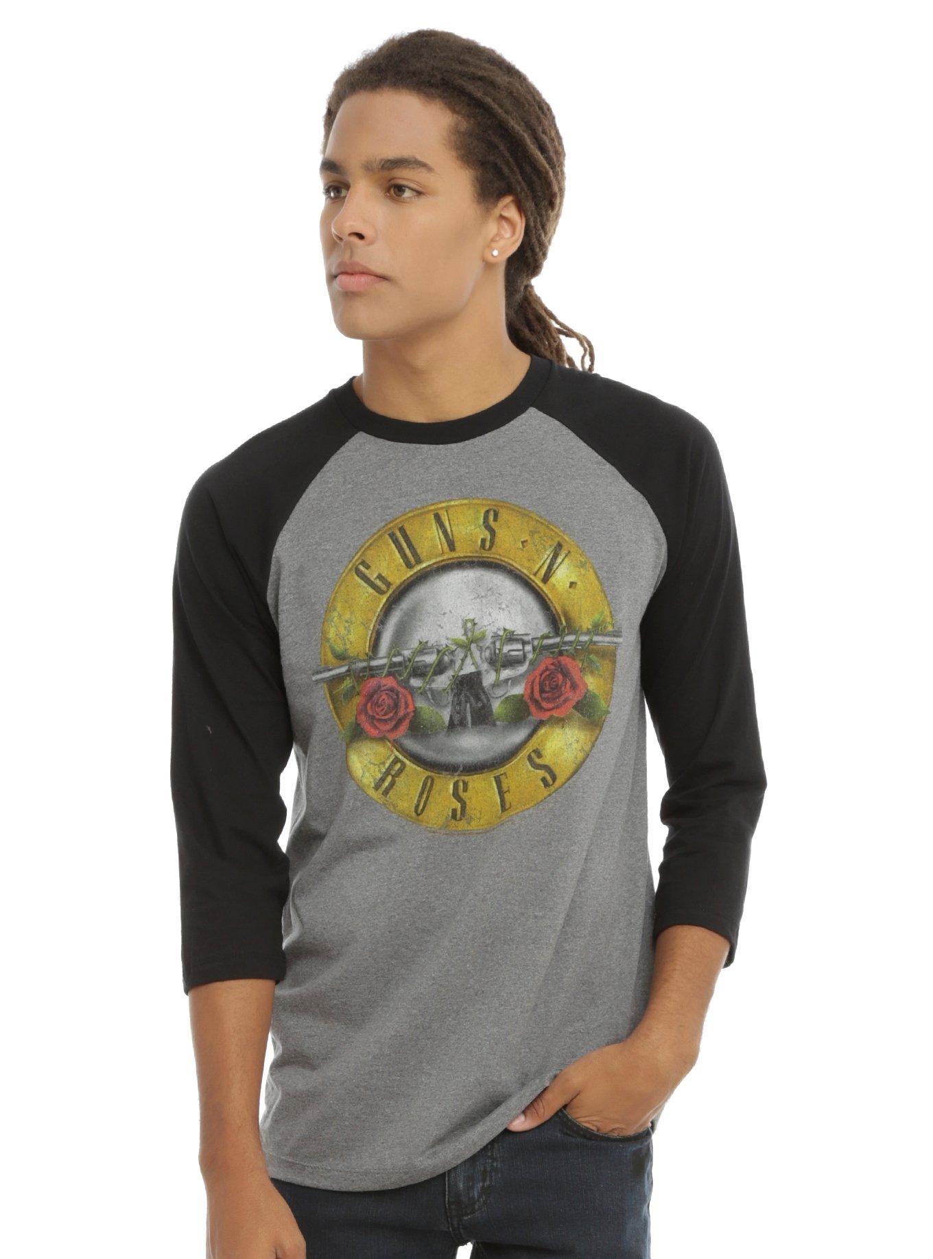 Guns N' Roses Classic Logo Raglan, HEATHER GREY, hi-res