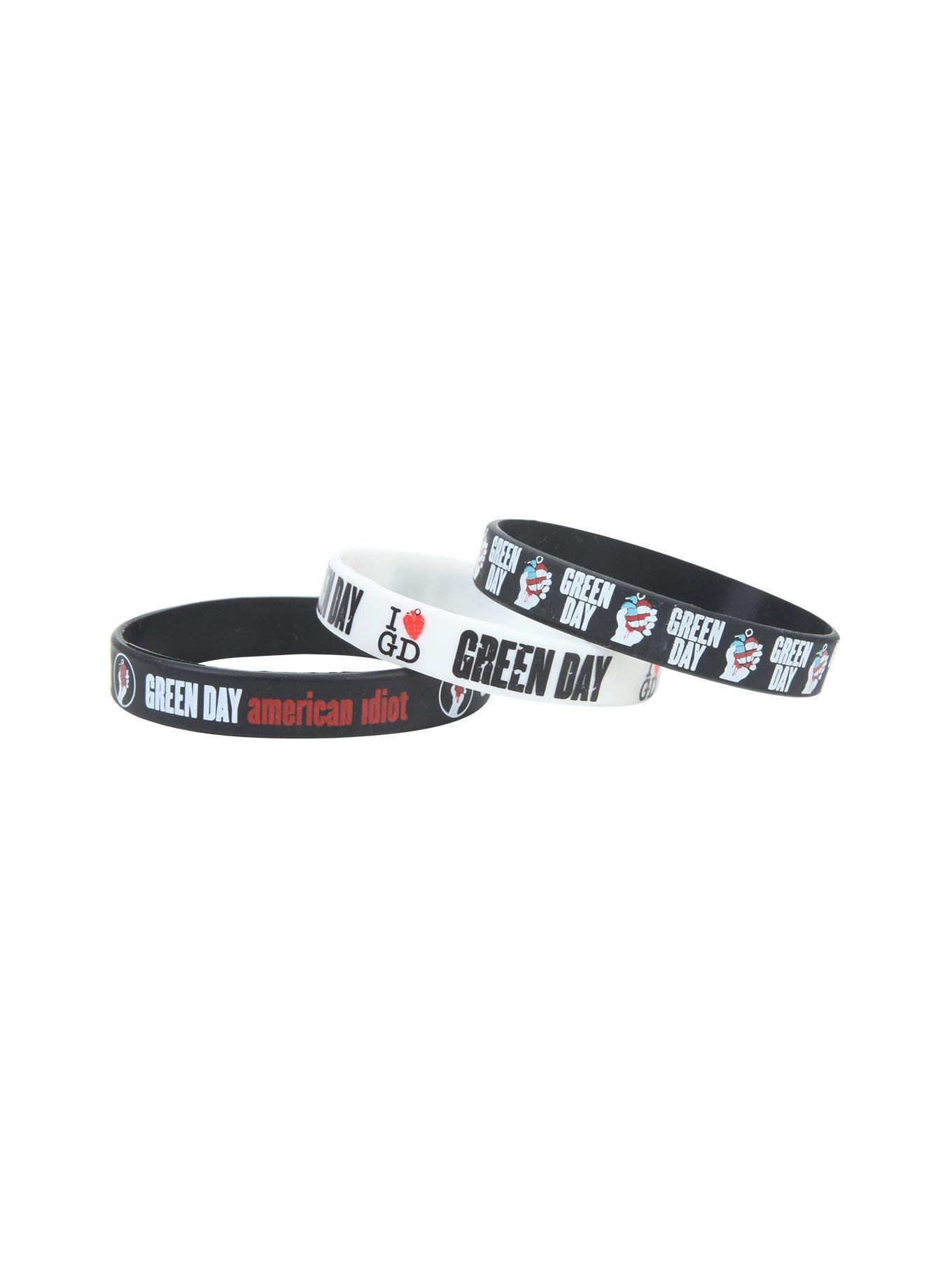 Green Day American Idiot Rubber Bracelet Set Hot Topic