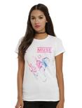 Muse Pink & Blue Shapes Girls T-Shirt, WHITE, hi-res