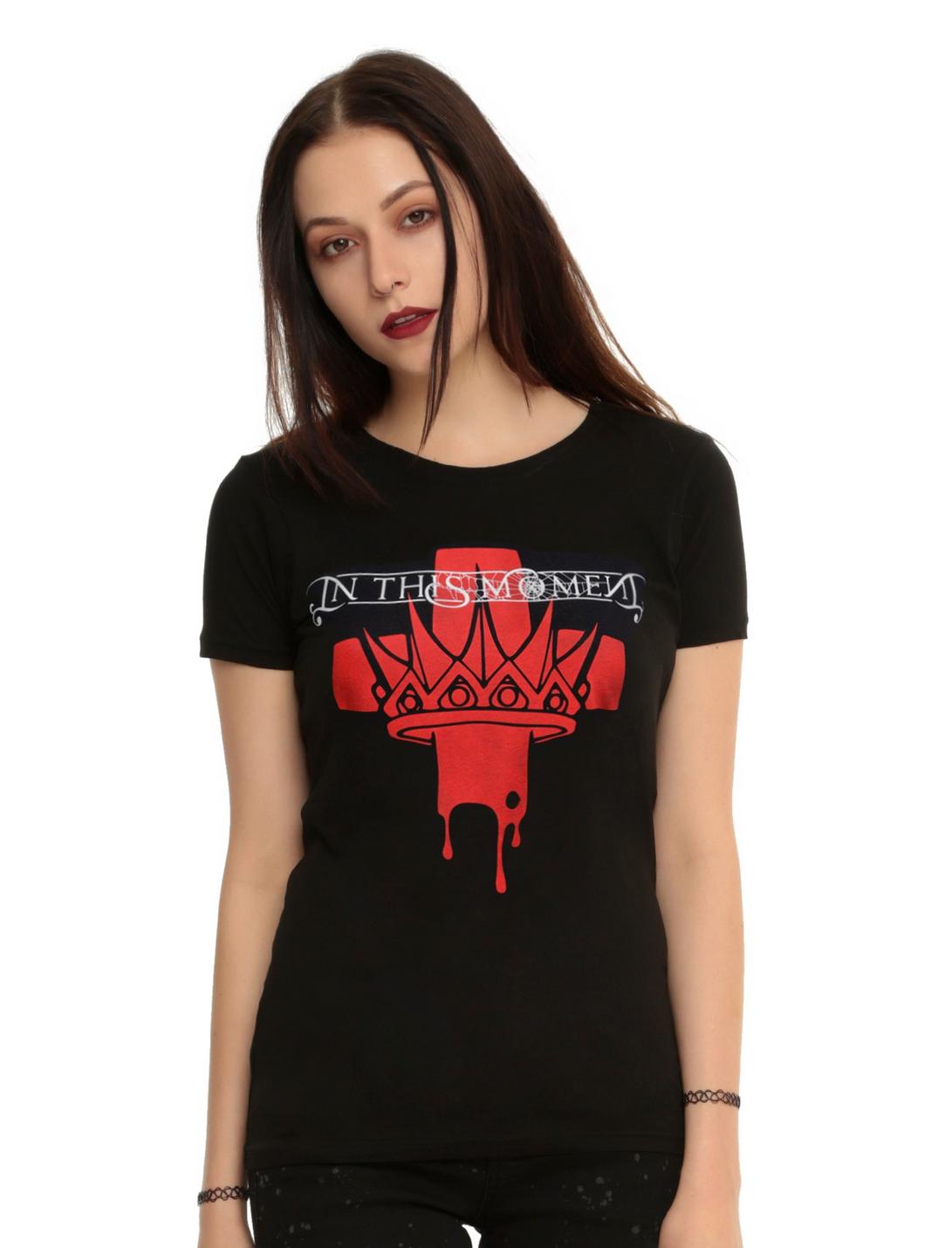 In This Moment Crown Cross Girls T-Shirt, BLACK, hi-res