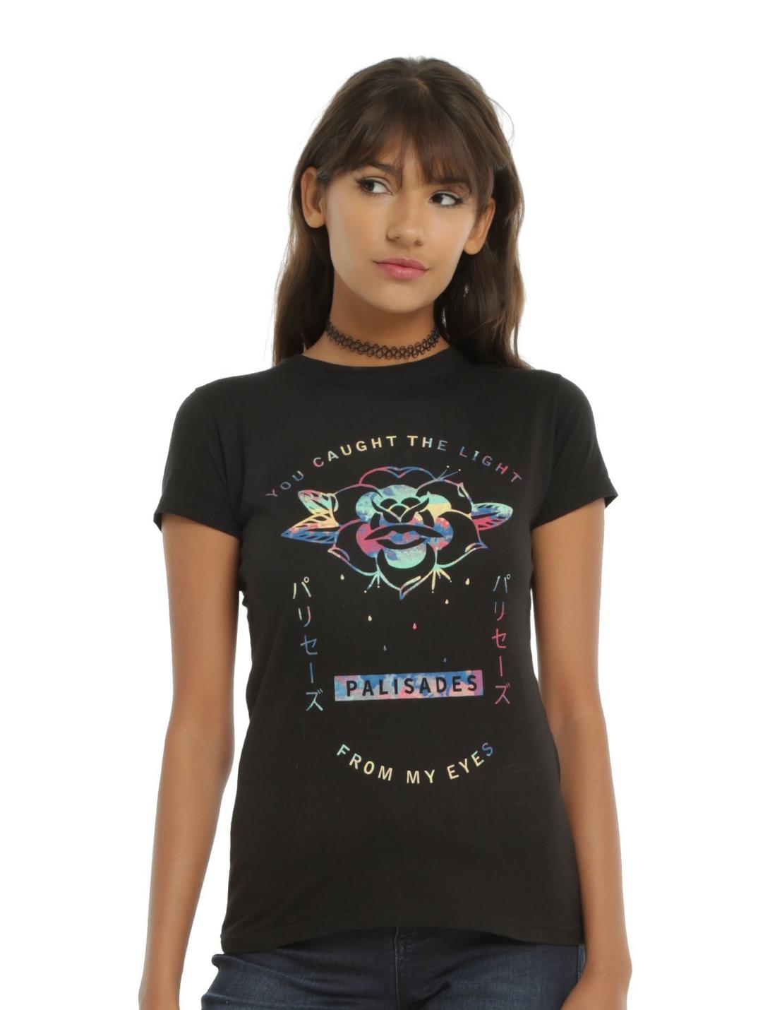 Palisades Flower Logo Girls T-Shirt, BLACK, hi-res