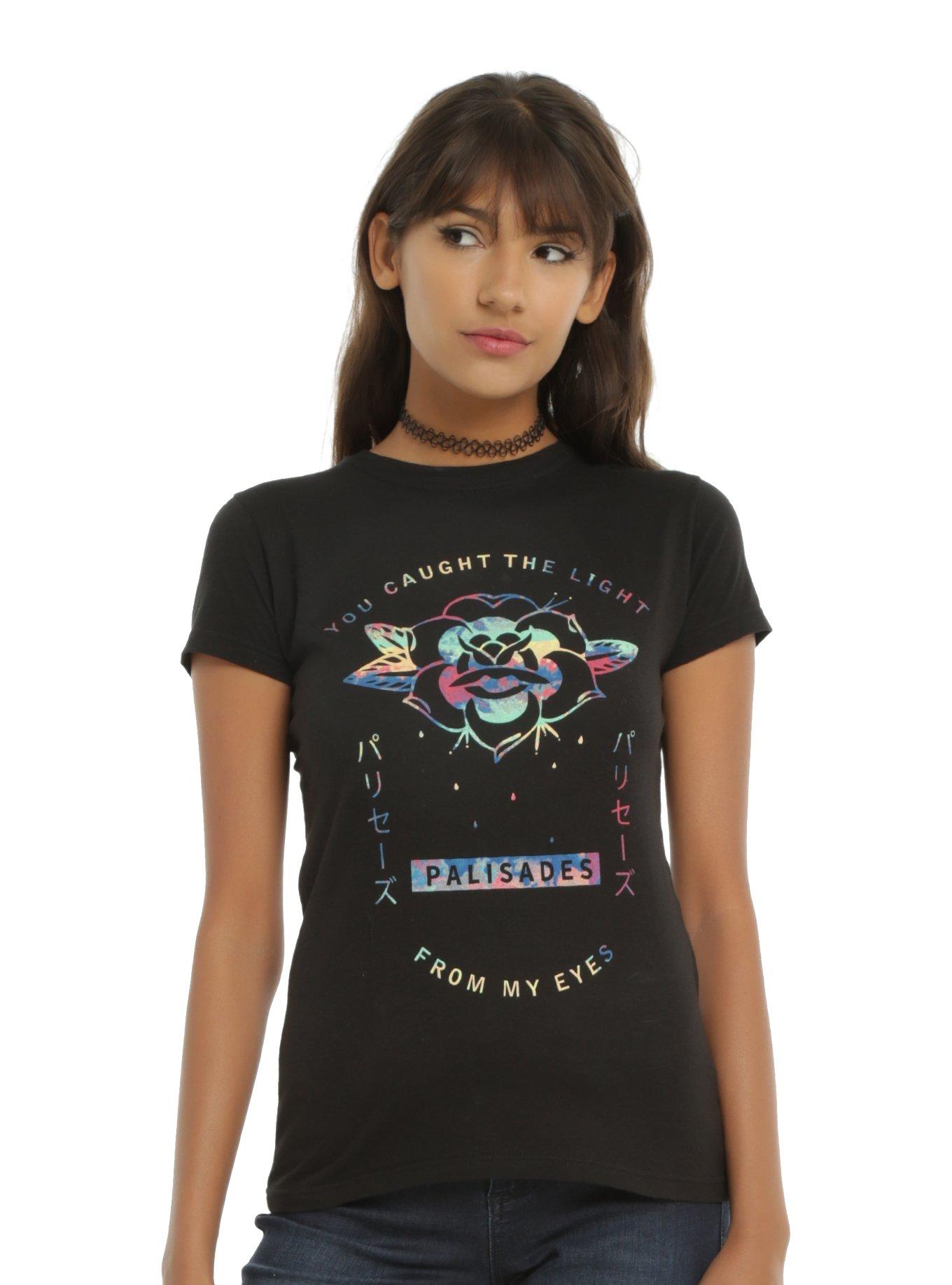 Palisades Flower Logo Girls T-Shirt, BLACK, hi-res