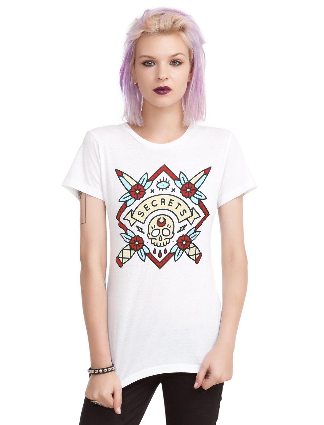 Secrets Skull & Daggers Girls T-Shirt, WHITE, hi-res