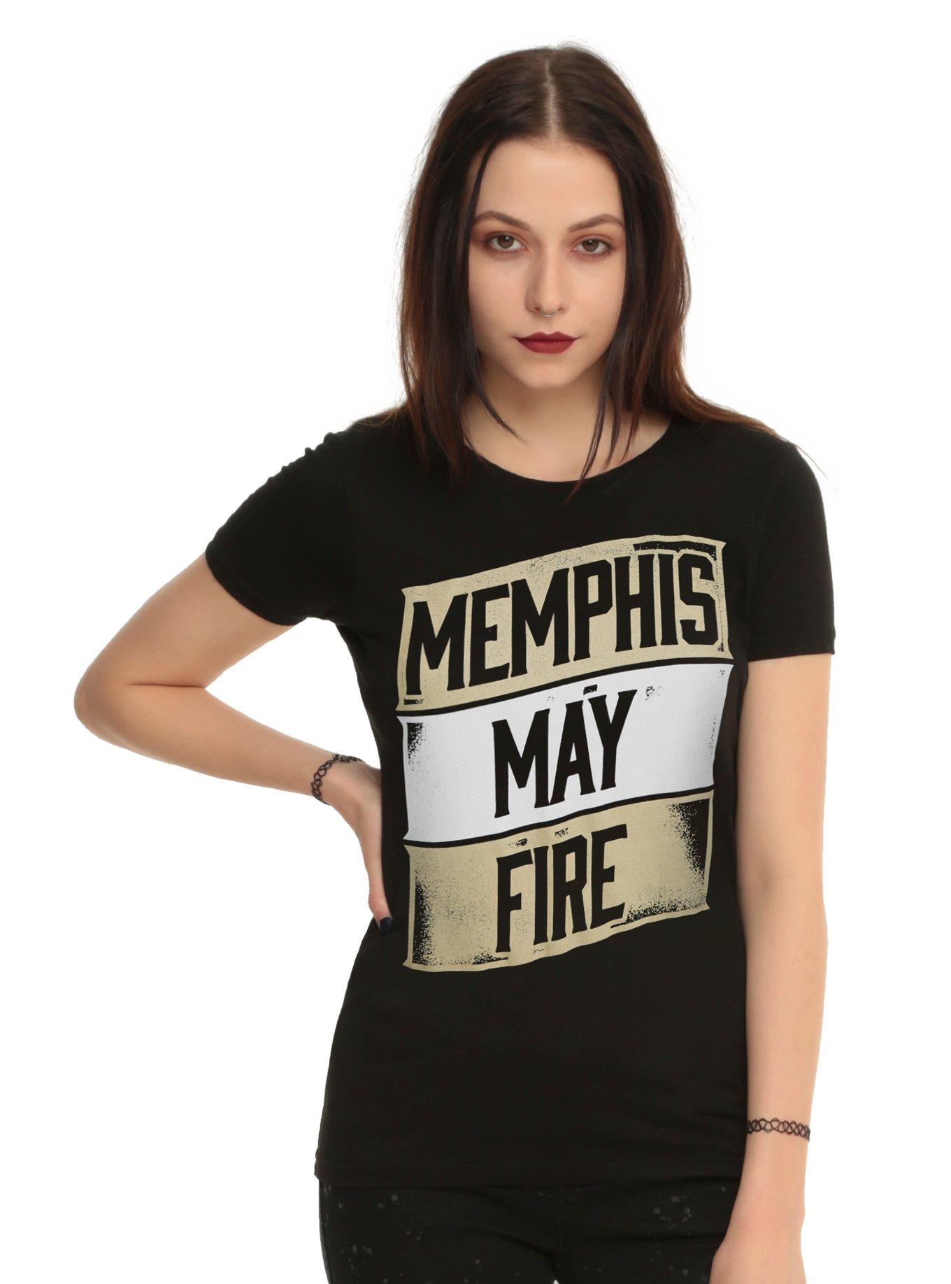 Memphis May Fire Banner Girls T-Shirt, BLACK, hi-res