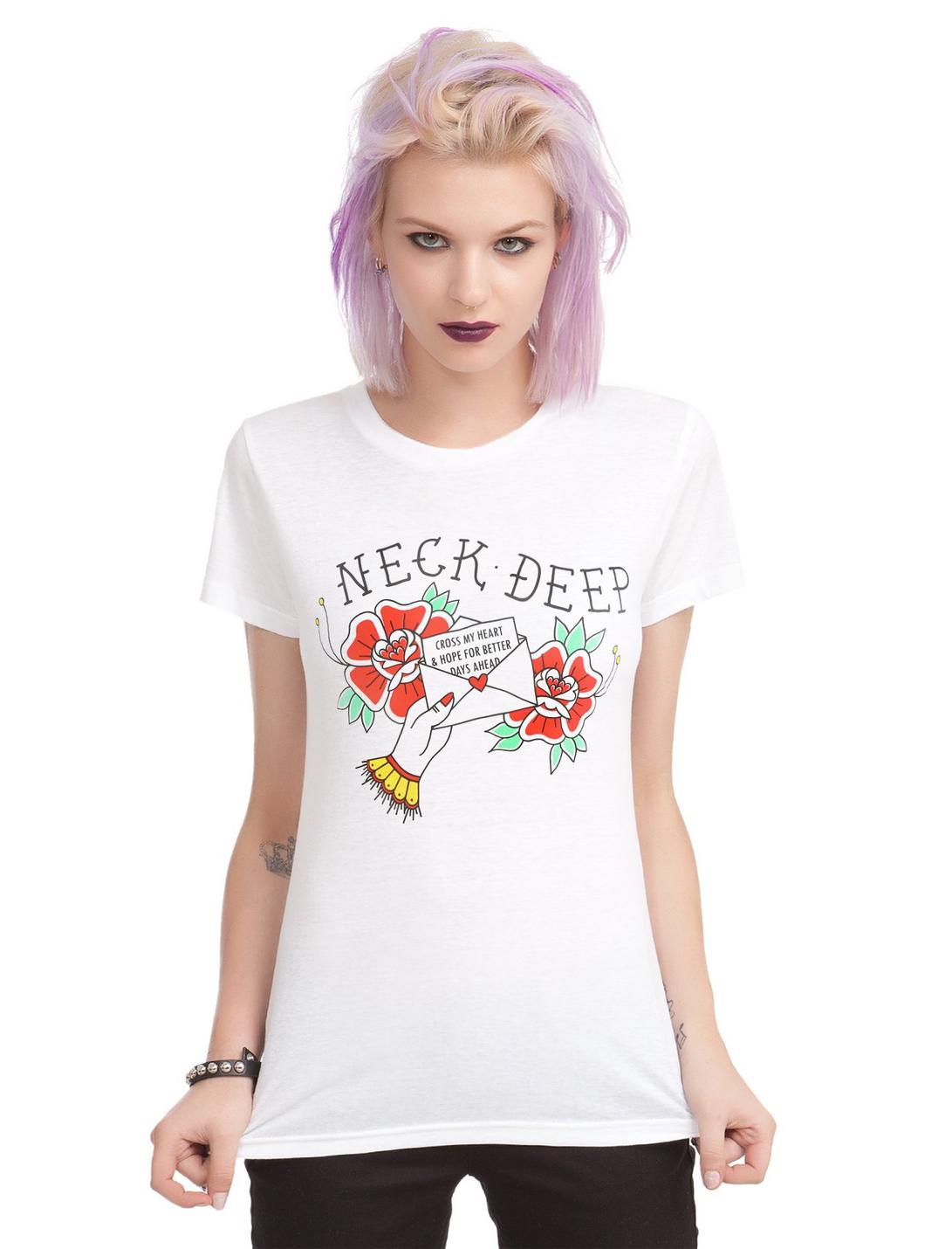 Neck Deep Love Letter Girls T-Shirt, WHITE, hi-res