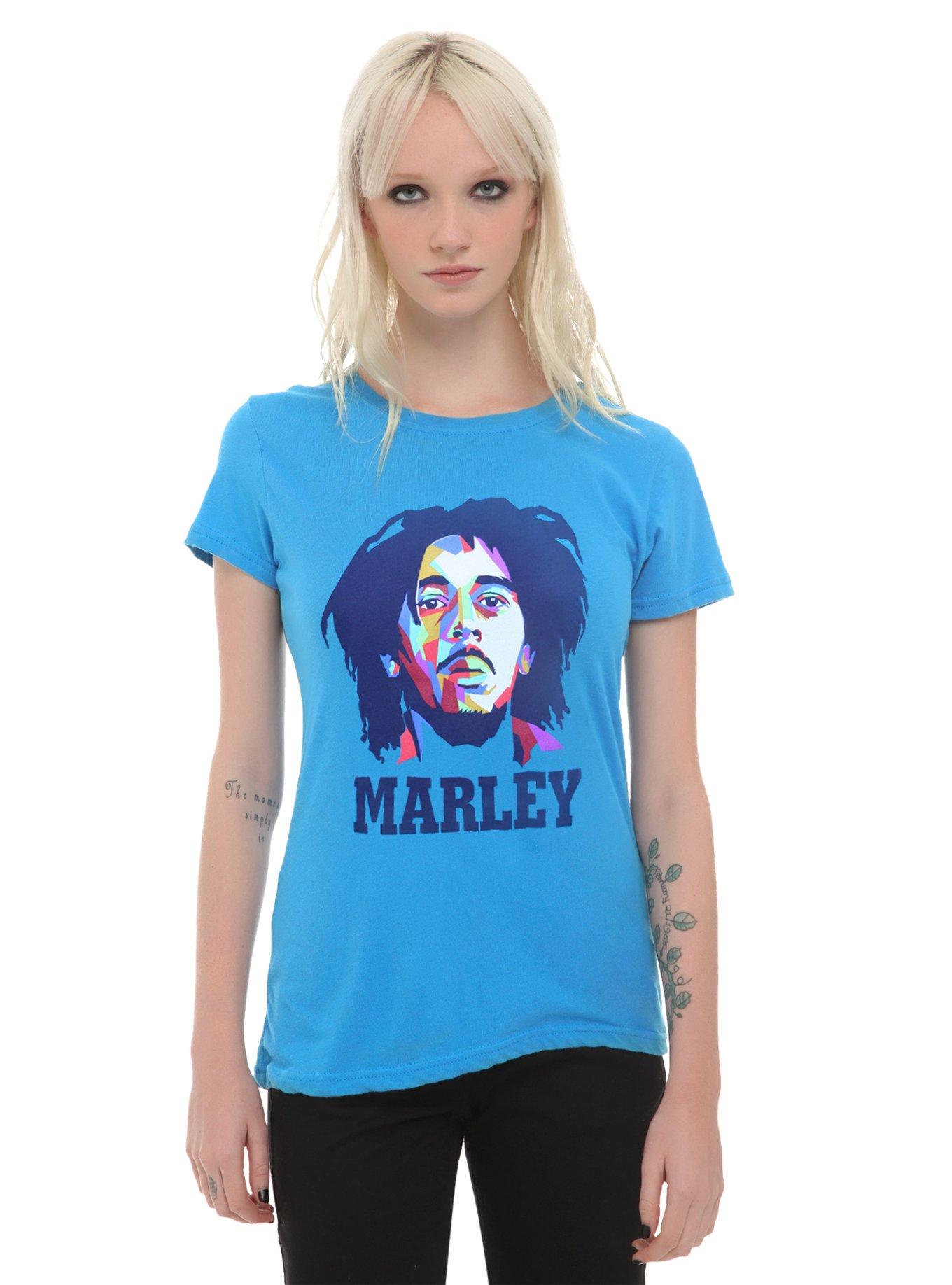 Bob Marley Modern Portrait Girls T-Shirt, TURQUOISE, hi-res