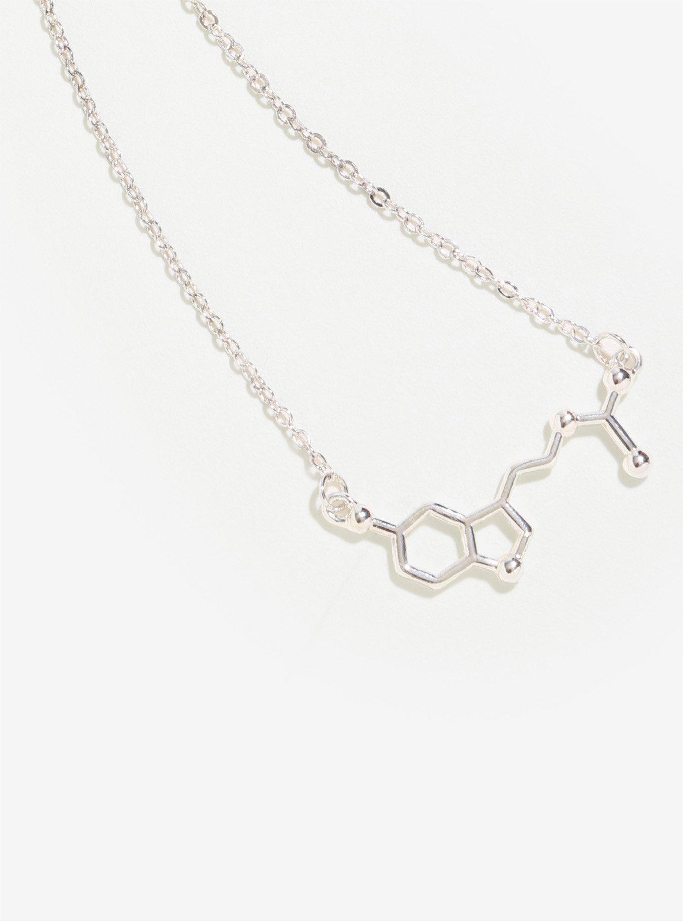 Melatonin Sterling Silver Plated Necklace, , hi-res