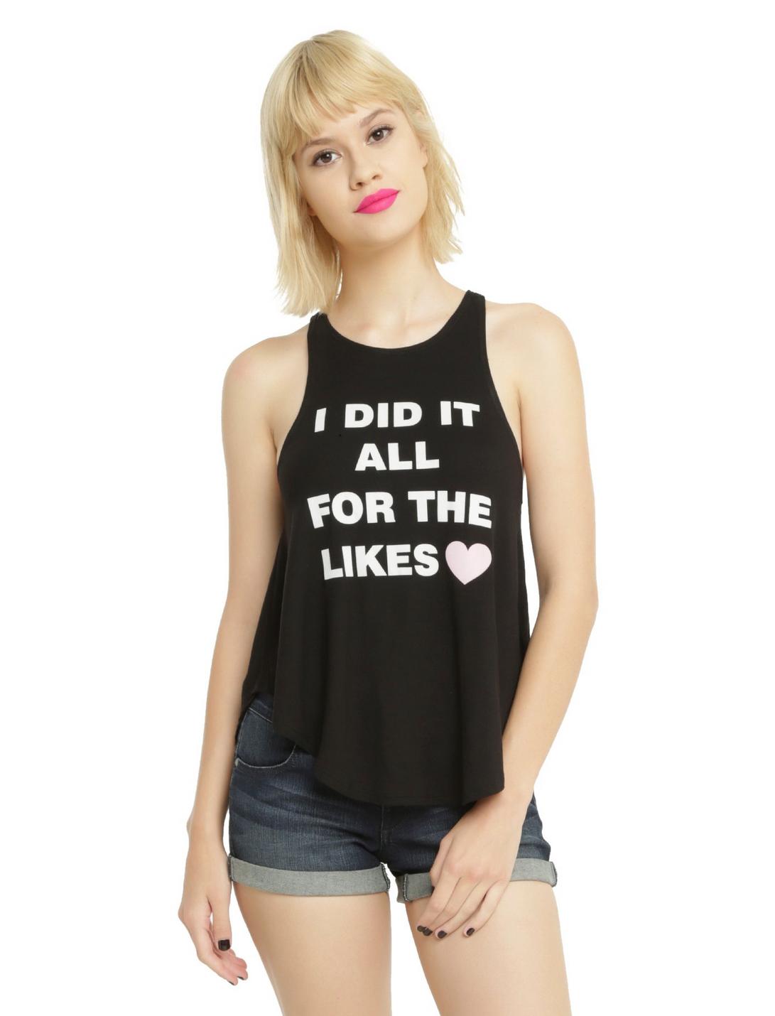 Did It For The Likes Girls Tank Top, BLACK, hi-res