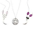 Blackheart Moon & Pentagram Chain Necklace Set, , hi-res