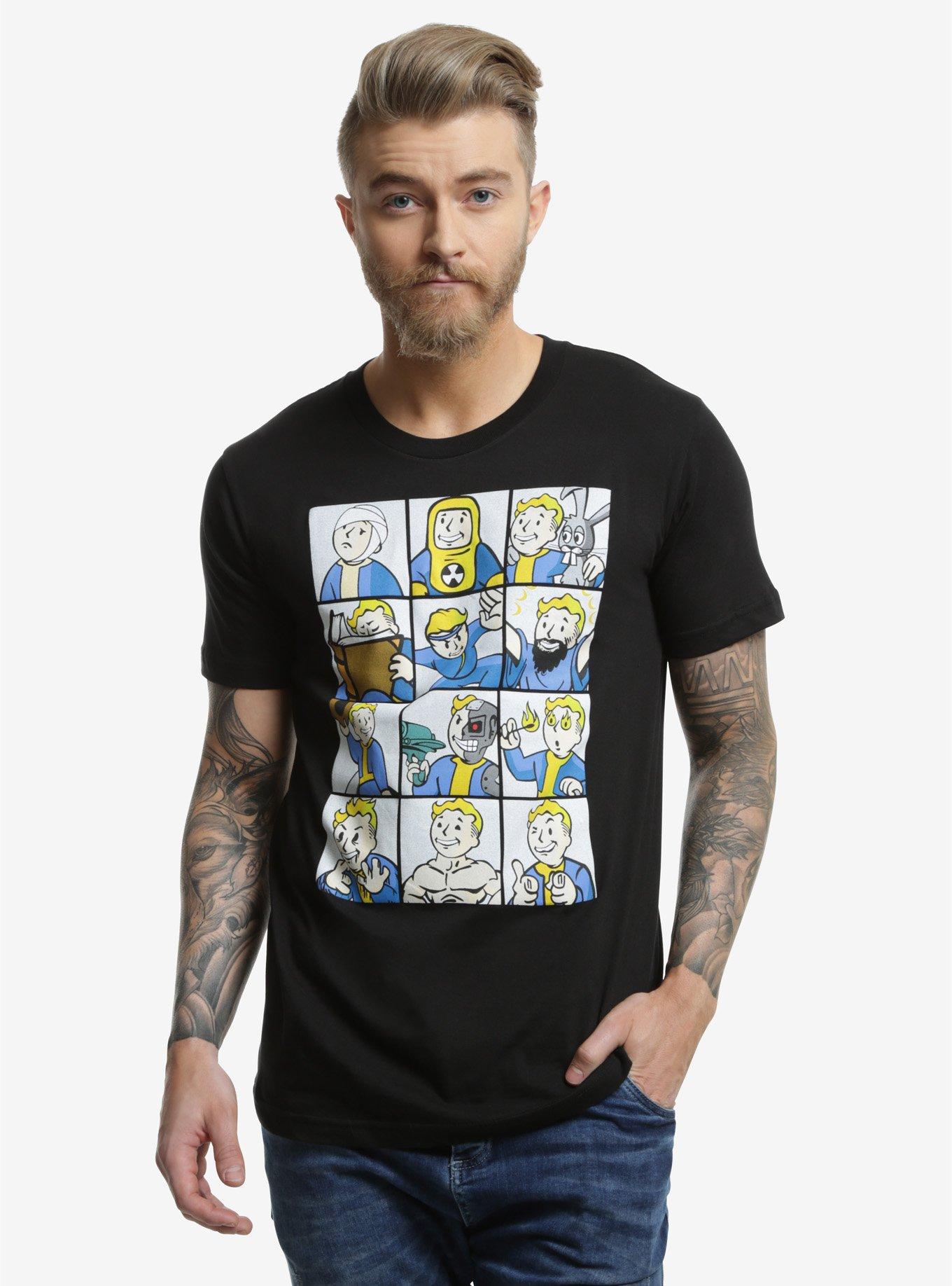 Fallout The Many Faces Of Vault Boy T-Shirt, BLACK, hi-res